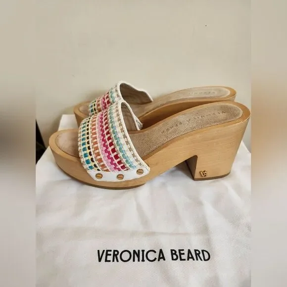 Veronica Beard Hannalee Woven Vamp w/Gold Studs Mules Sz.6.5 Ret.$330 in Dustbag - Picture 16 of 16